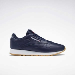 Reebok Classic Leather Shoes Navy Weiß | 0549172-HN