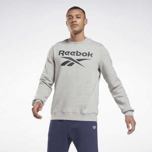 Reebok Identity Fleece Crew Sweatshirt Grau Schwarz | 6420951-EI