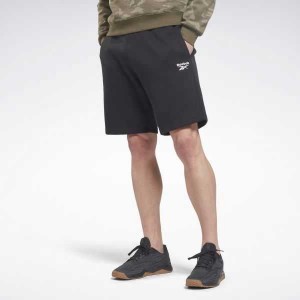 Reebok Identity Fleece Shorts Schwarz | 8143690-KU