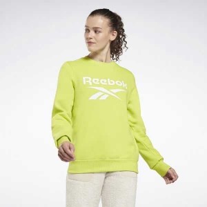 Reebok Identity Logo Fleece Crew Sweatshirt Gelb | 9064587-KY