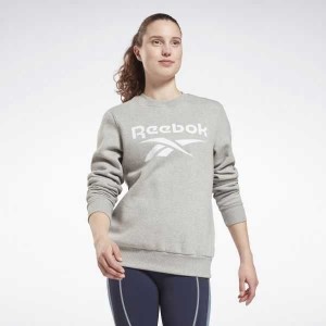 Reebok Identity Logo Fleece Crew Sweatshirt Grau | 2174853-WK