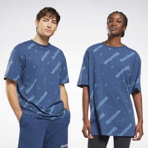 Reebok Identity T-Shirt Blau | 0172649-XK