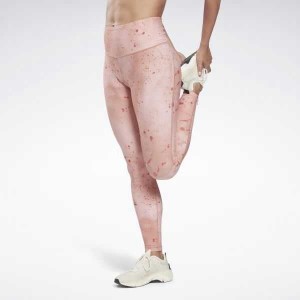 Reebok Les Mills Lux Bold High-Waisted Printed Tights Koralle | 6179342-CN