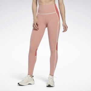 Reebok Lux High-Waisted Colorblock Tights Koralle | 3250149-MO