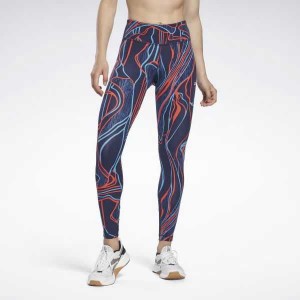 Reebok Lux Perform Mid-Rise Nature Grown Tights Navy | 2178936-QB