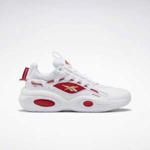 Reebok Solution Mid Basketball Shoes Weiß Rot Gold | 7804926-LJ