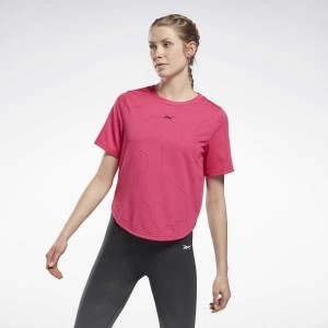 Reebok United By Fitness Perforated T-Shirt Rosa | 9876152-UW