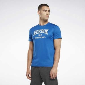 Reebok Workout Ready Graphic T-Shirt Blau | 2678930-MU