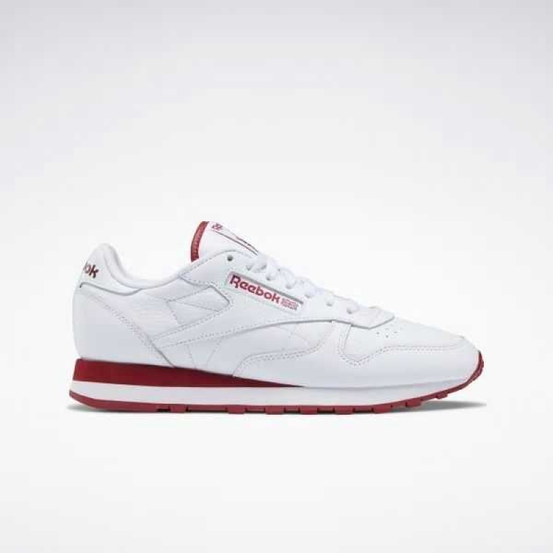 Reebok Classic Leather Shoes Weiß Rot Weiß | 4392081-ZO