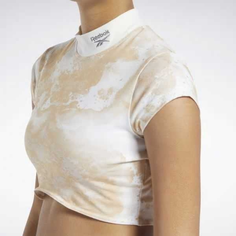 Reebok Classics Cloud Splatter-Print Kurzes Sleeve Cropped T-Shirt Mehrfarbig | 7684031-KR