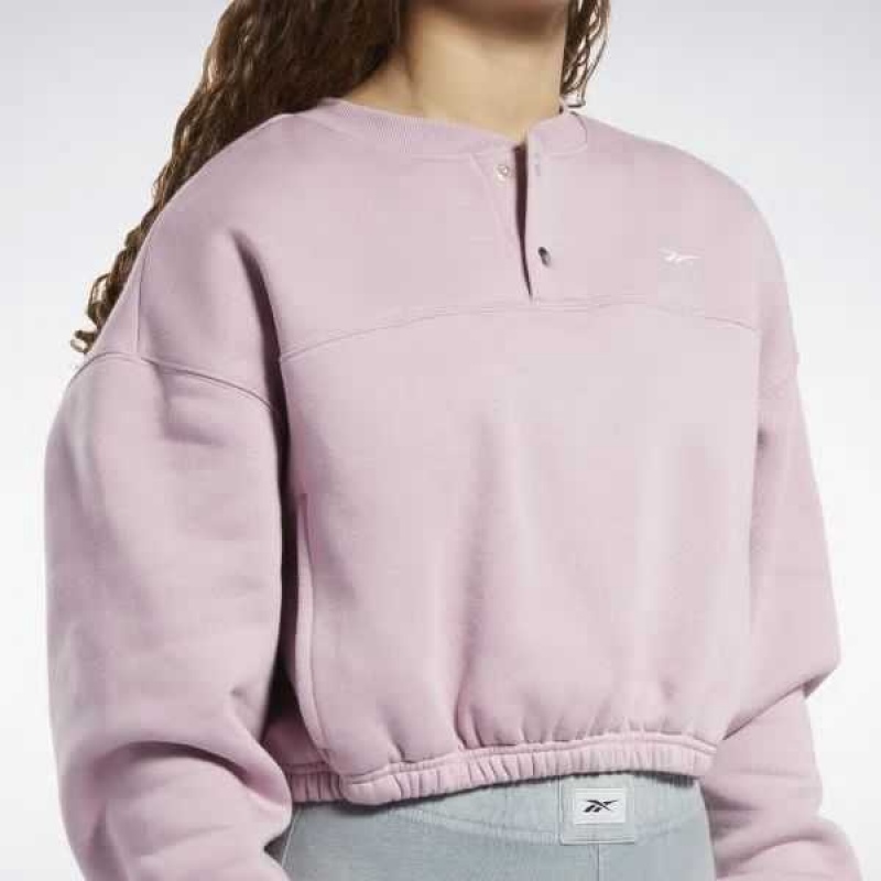 Reebok Classics Fleece Sweatshirt Lila | 0846392-RA