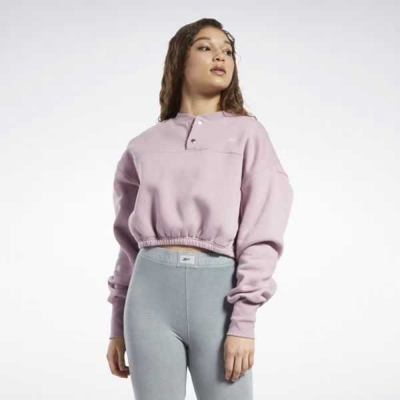 Reebok Classics Fleece Sweatshirt Lila | 0846392-RA