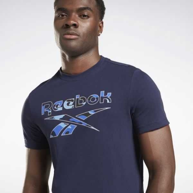 Reebok Identity Big Logo T-Shirt Navy | 1794386-UW