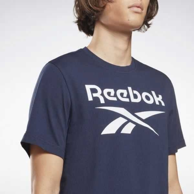 Reebok Identity Big Logo T-Shirt Navy | 7241683-BQ