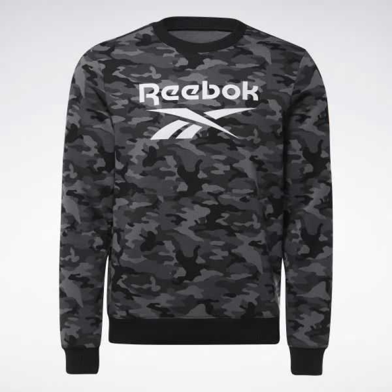 Reebok Identity Camo Big Logo Crew Sweatshirt Schwarz | 7096358-EV