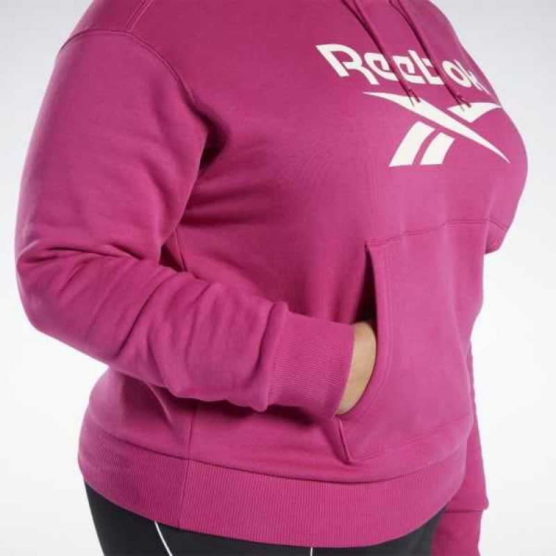 Reebok Identity Logo Fleece Pullover Hoodie Rosa | 4593086-QV