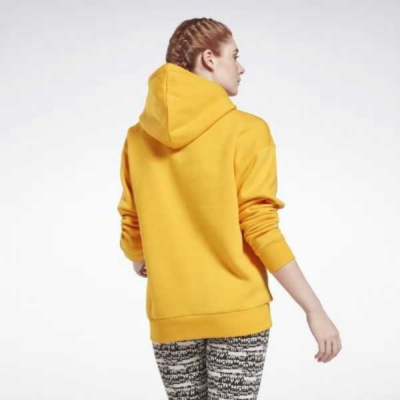 Reebok Identity Logo Fleece Pullover Hoodie Gold | 0597368-ZP