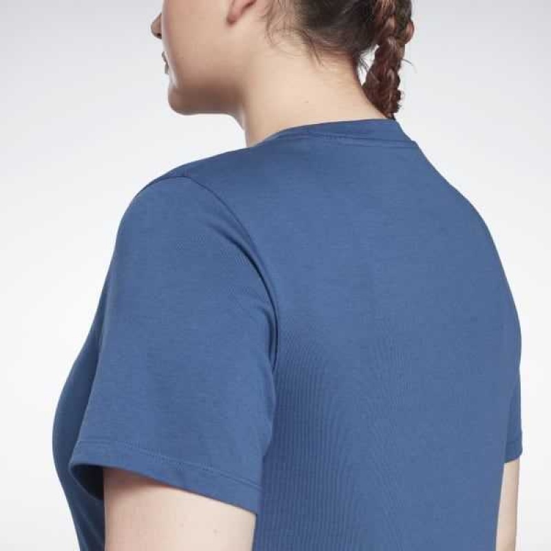 Reebok Identity T-Shirt Blau | 4916803-HX