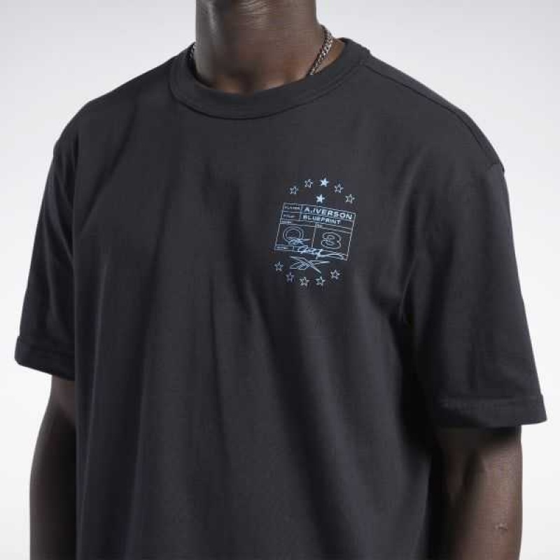 Reebok Iverson Basketball I3 Blueprint Kurzes Sleeve T-Shirt Schwarz | 7089162-XE