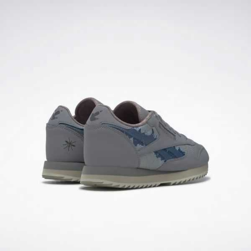 Reebok Jurassic World Classic Leather Ripple Shoes Grau Grau Blau | 8506719-AG