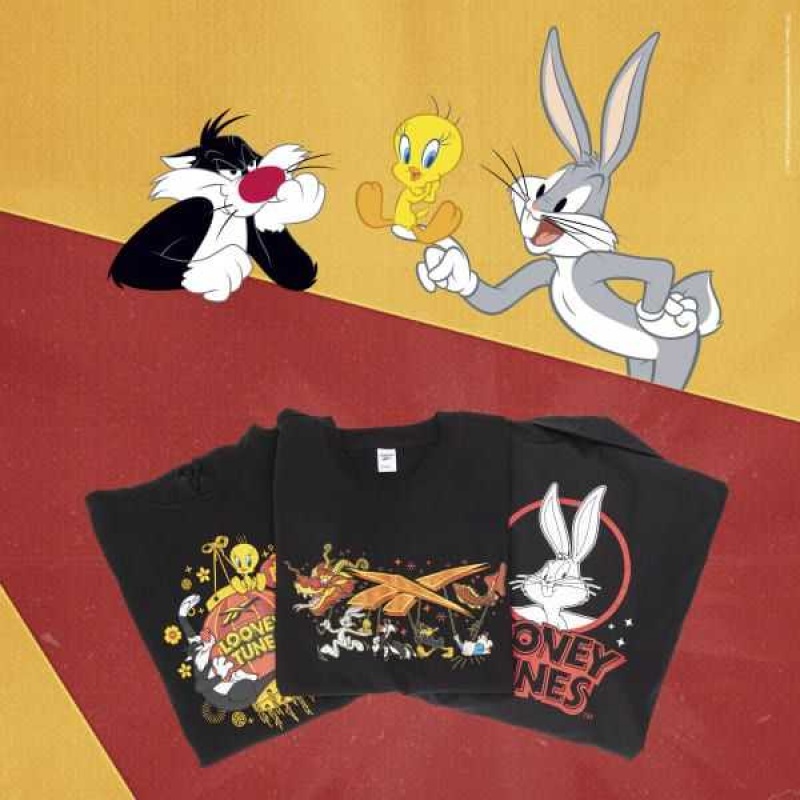 Reebok Looney Tunes Mit Kapuze Sweatshirt Schwarz | 8540179-PB