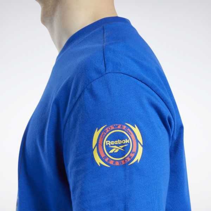 Reebok Power Rangers T-Shirt Blau | 0246389-MB