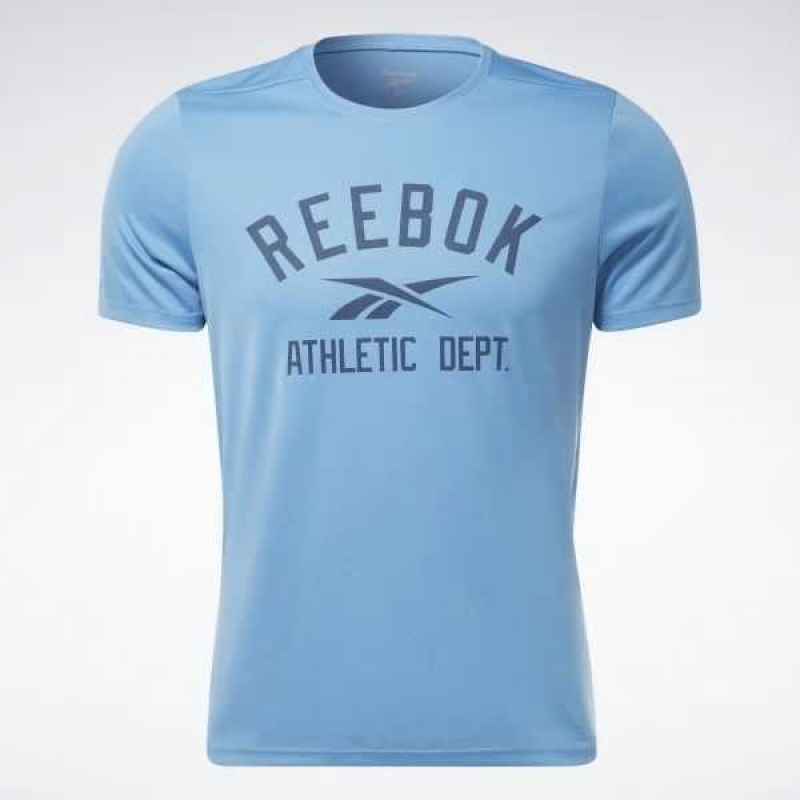 Reebok Workout Ready Graphic T-Shirt Blau | 3587294-PK